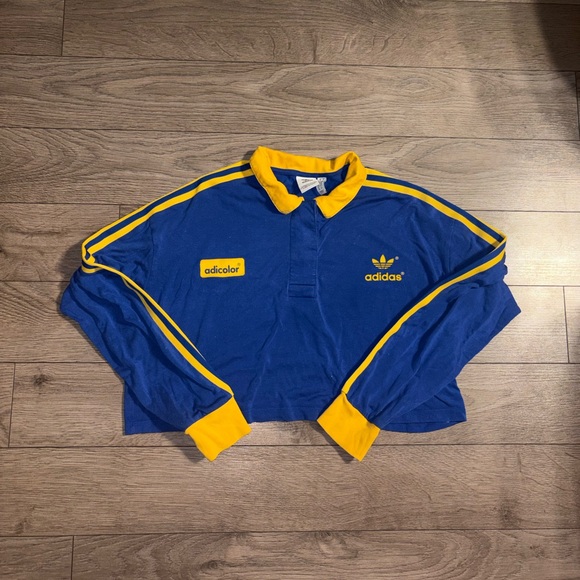 adidas Originals ADICOLOR 70S 3-STRIPES LONG SLEEVE TEE GD2301 Royal Blue - Picture 2 of 4